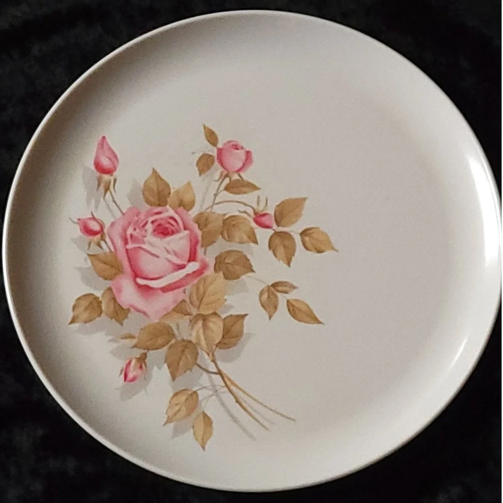 6 Vtg MCM Melmac Pink Rose 10